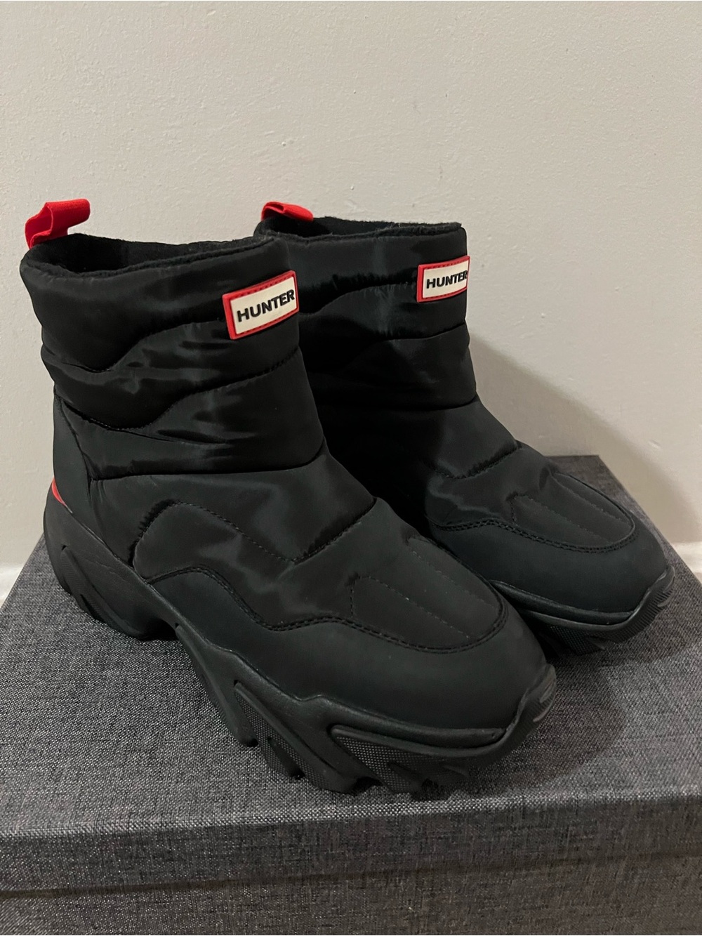 Hunter Debra Waterproof Snow Booties Black W 9 - Picture 2 of 7